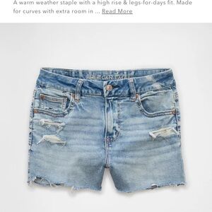 American Eagle Outfitters Women's Next Level Curvy Ripped Hi Rise Shortie Shorts